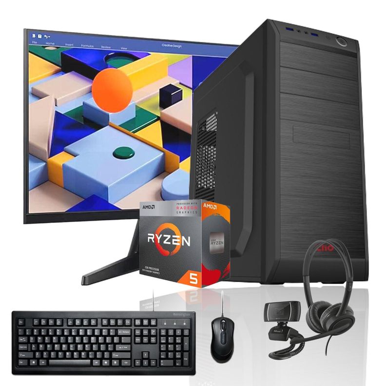 PC + MONITOR 24 + Perif: AMD RYZEN 5 4600g Vega 8 16gb 1Tb WiFi-0