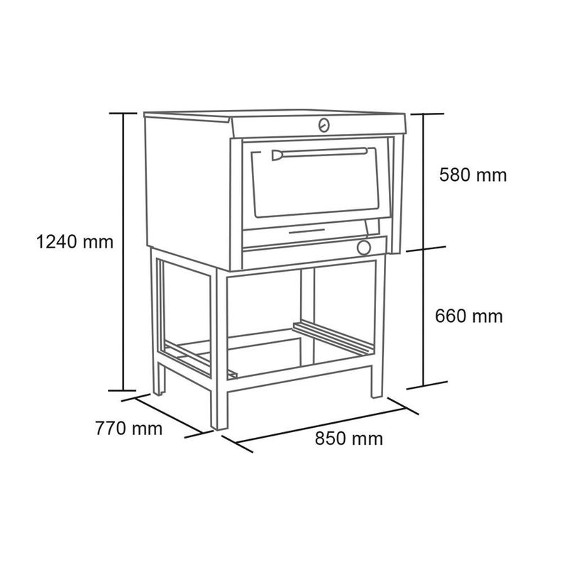 Horno 1 Cámara bandeja de 58×65 cm 6EA151R-2