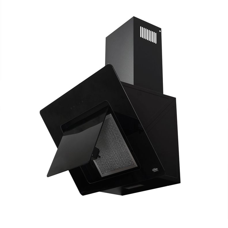 Campana Vidrio Negro Control Touch 60 cm-0
