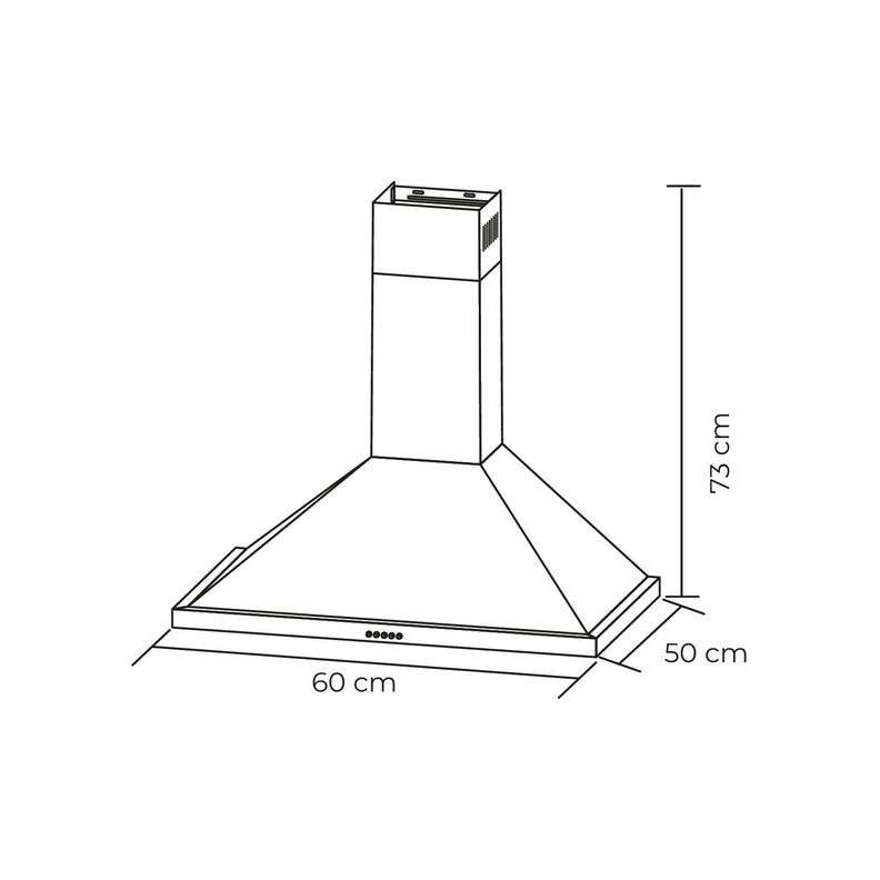 Campana Piramidal Acero Inox 60 cm 3 Velocidades-1