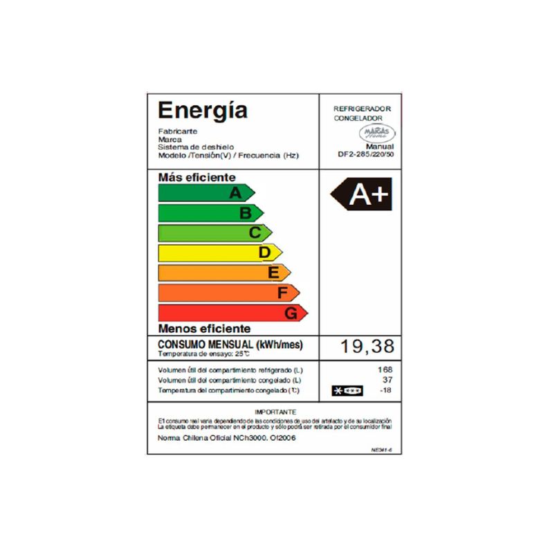 REFRIGERADOR FRIO DIRECTO 205 LT DF2-285-7