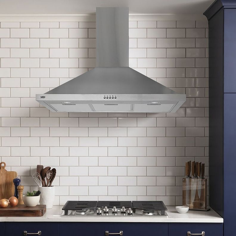Campana Piramidal Acero Inox 90 cm, 3 Velocidades-5