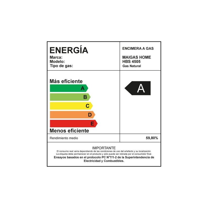 Encimera a gas 4 quemadores HBS4505-5