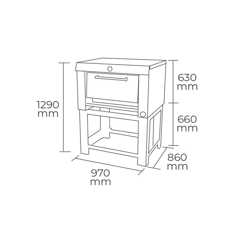 Horno 1 Camara Alta 65x65 cm. GLP-4