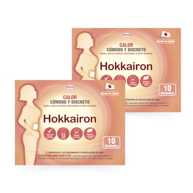PACK X2 (20 Uni) Parche Termico Hokkairon Alivia Dolor Menstrual
