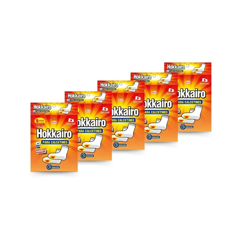 PACK X5 (25 Pares) Hokkairo Parches Termicos para Calcetines Blanco