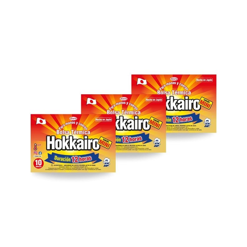 PACK X3 (30 Uni) Hokkairo Mini Bolsa Termica Para Guantes Blanco