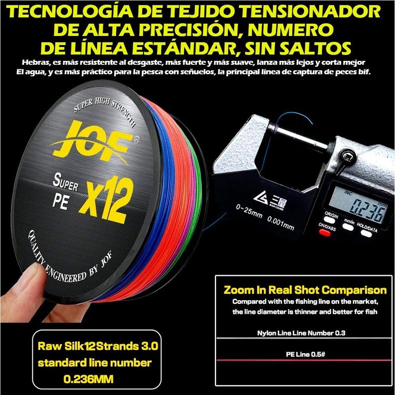 Multifilamento Jof 100mts/ 0.37mm Pesca Deportiva 100mts-1
