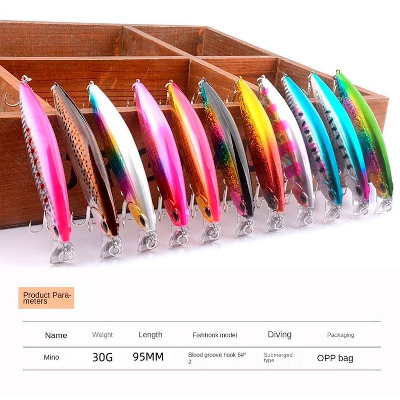 Señuelo de pesca Sink Wate Minnow 30g 95mm -3