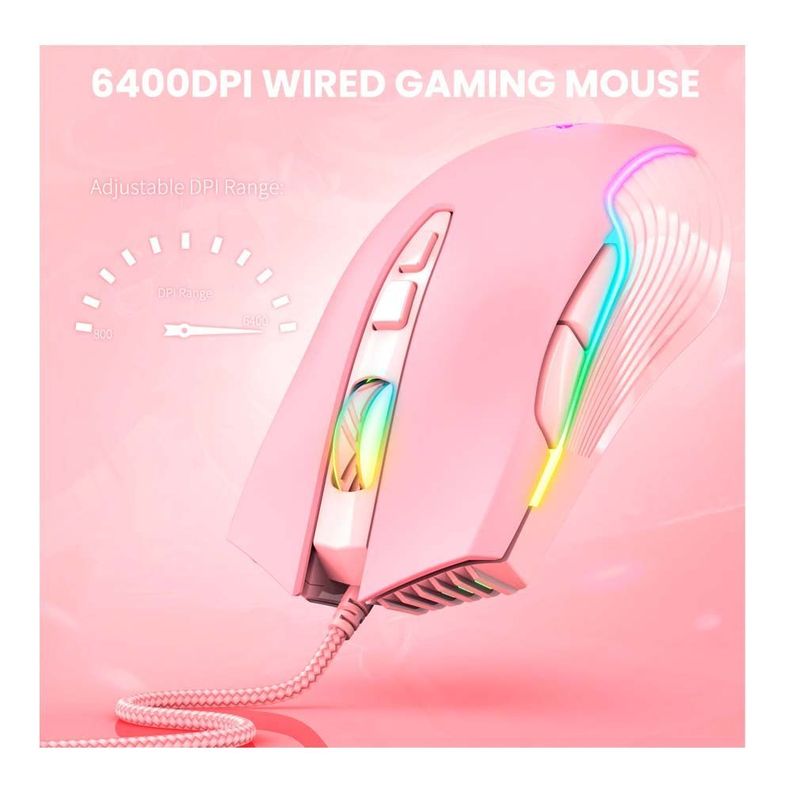 Mouse De Juego Onikuma Cw905 Rosado-2