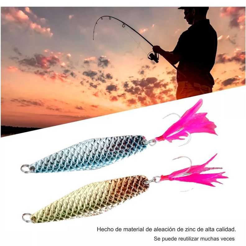 Señuelo pesca metalico Chispa Giratoria 20g Corvinas-2