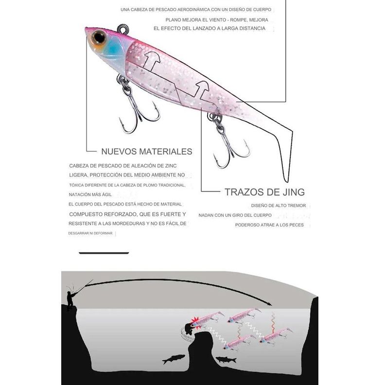Señuelo Vinilo Cabeza Plomada 38g/11cm -1