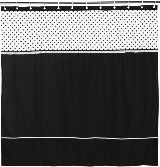 Cortina y Set de baño 7 piezas 180 x 180 cms circulos negros-1