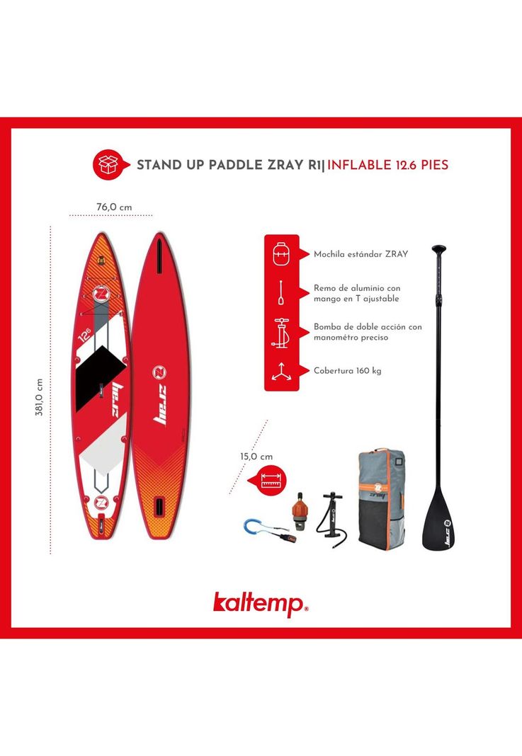 Stand Up Paddle Zray R1 Inflable 12.6 Pies-2