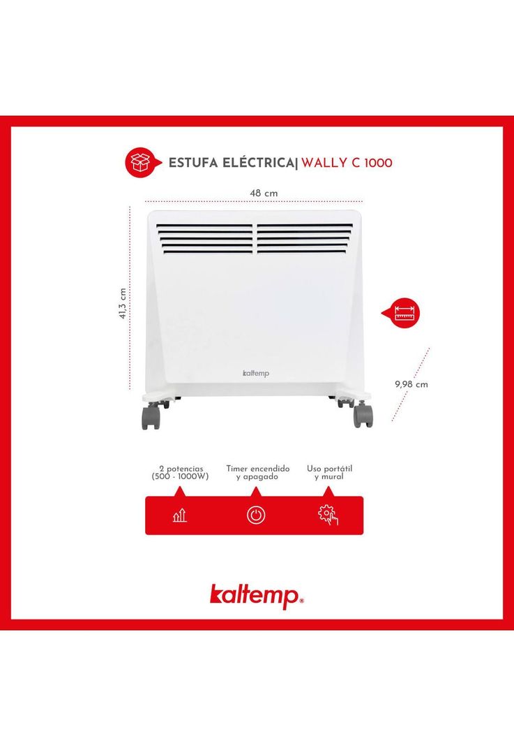 Estufa Calefactor Eléctrico Kaltemp Wally C 1000-5