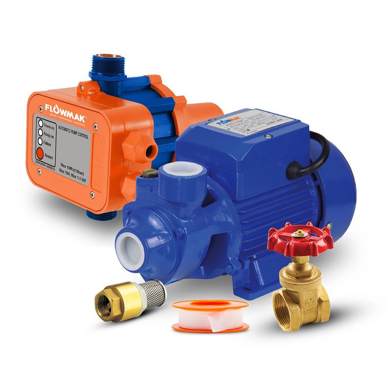 Kit Bomba Periferica 0,5 HP 220V y Controlador Flowmak Azul