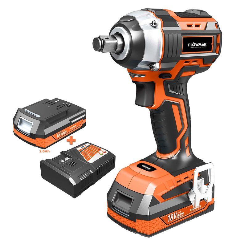 Llave Impacto 1/2 Para Dado, 18v Con Batería, Marca Flowmak-0