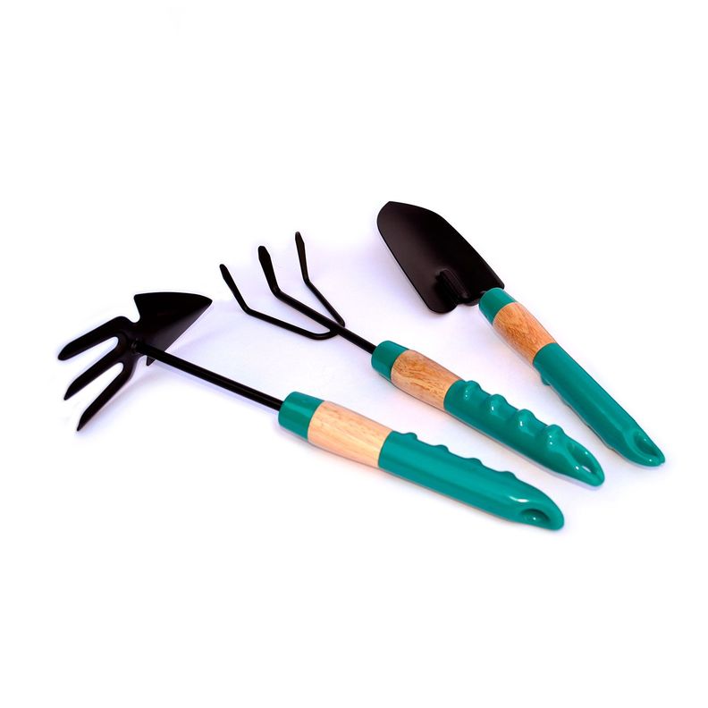 Set Jardinería 3 htas mango madera-1