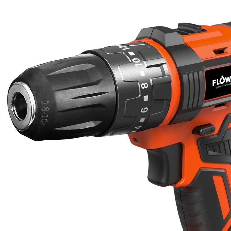 Taladro Percutor Atornillador 10mm 18v sin batería Flowmak-1