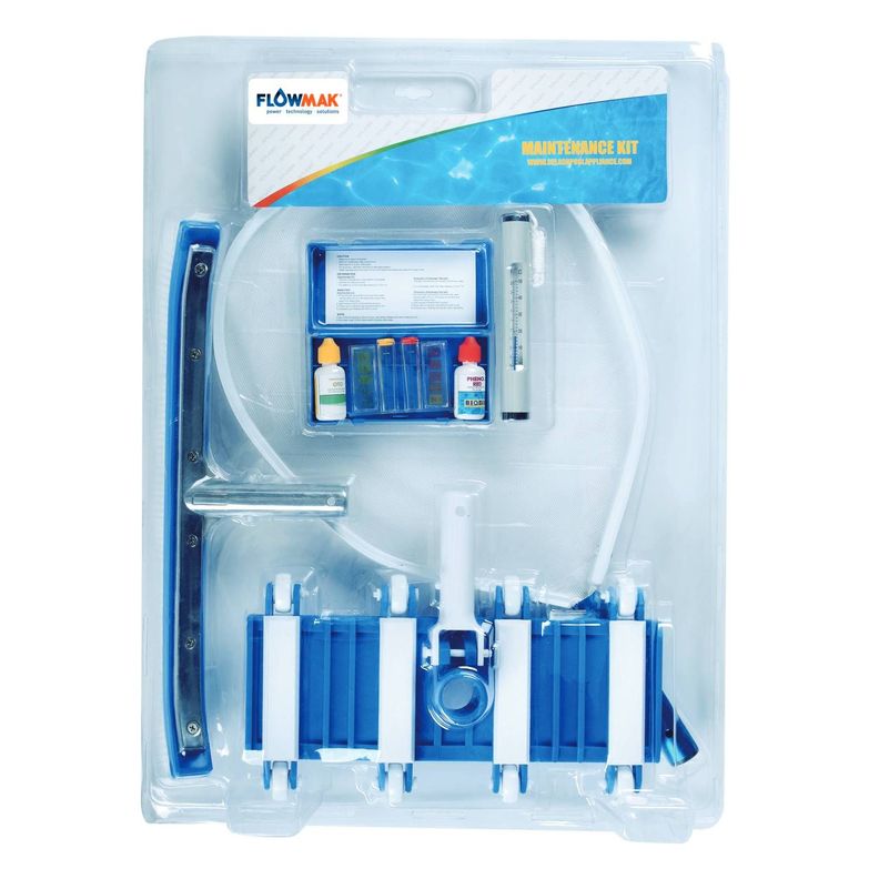 Kit limpieza piscina 5 accesorios Flowmak Azul