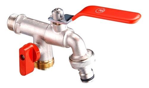 Llave de Jardin 1/2" con Doble Salida Flowmak Gris
