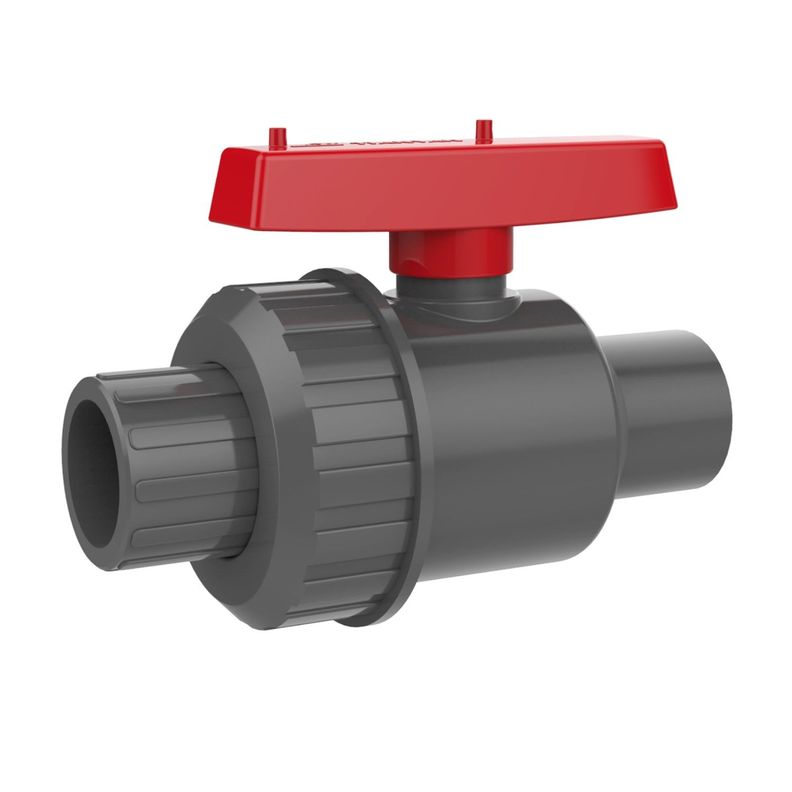Valvula de Bola Pvc-u 3/4" 25 mm Una Amer Hilo Flowmak Gris