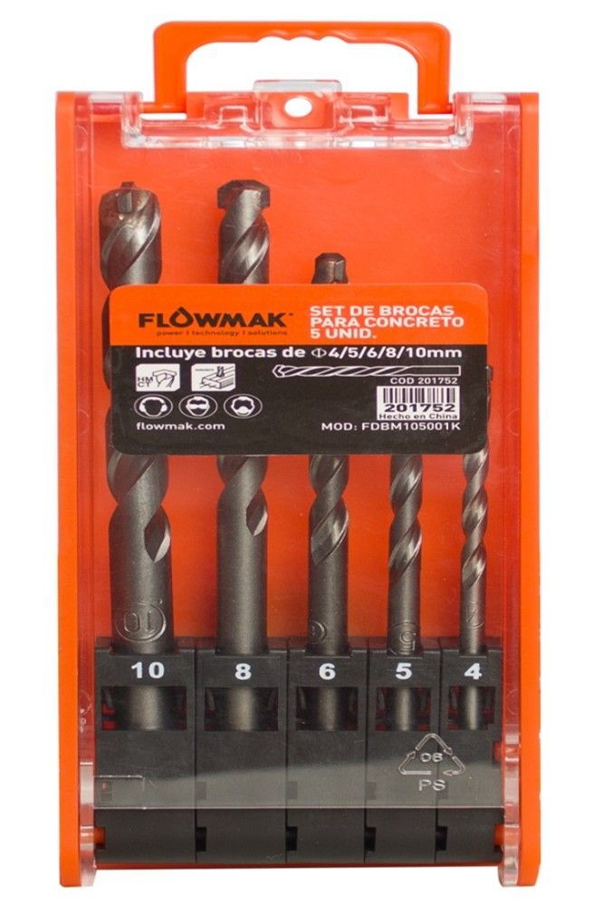 Set de brocas para concreto 5 piezas-1