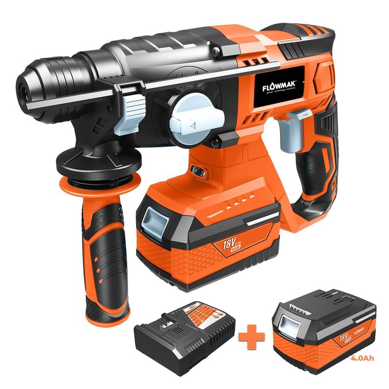 Rotomartillo Inalámbrico 18V 1.8Joule + Bat. y Cargador-0