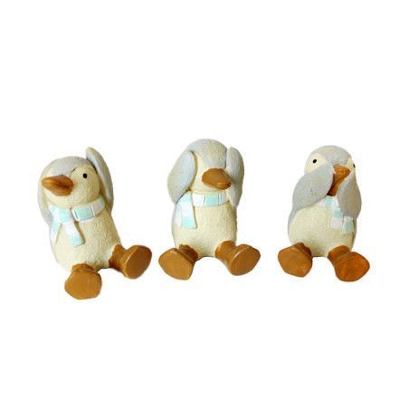 Trio de patos !No veo, No escucho, No hablo! Amarillo