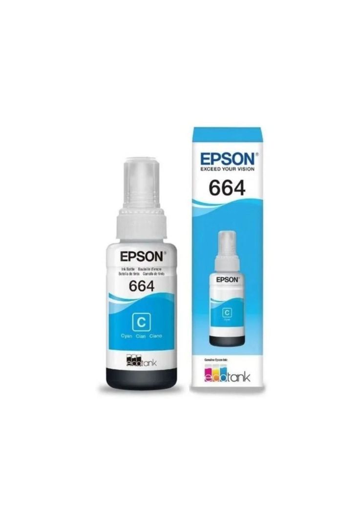 Botella de Tinta Original EPSON T664 Cian Azul