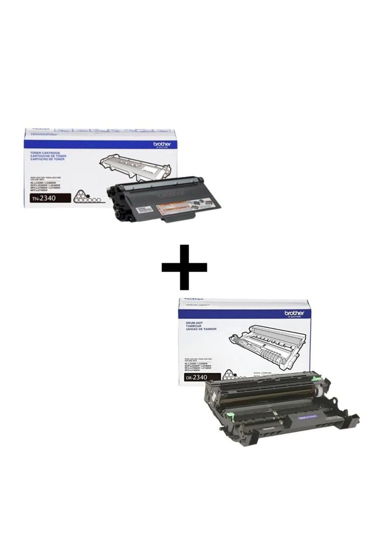 Pack Toner Brother TN-2340 + Drum DR-2340 unidad de imagen Negro