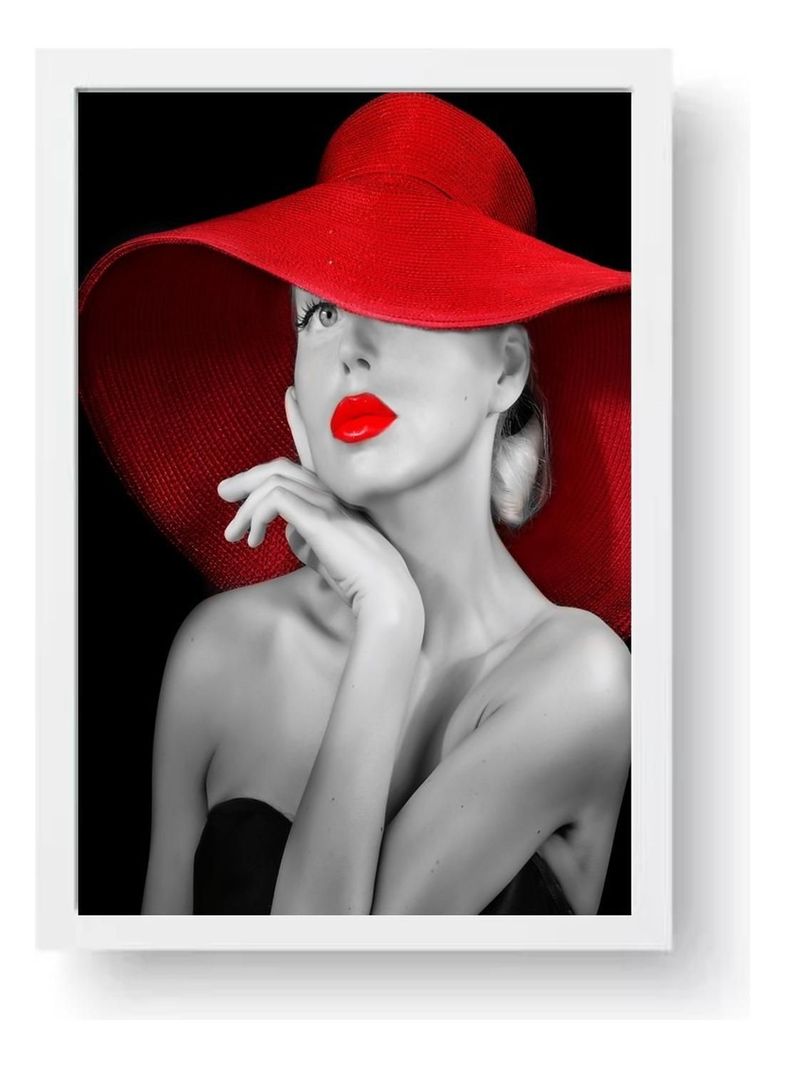 Cuadro Decorativo Blanco Y Rojo Medidas 30x40 Cm-0