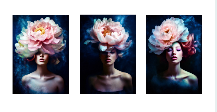 Cuadro Canvas Imagen Arte femenina en lienzo Pack X3 Uds 30x50cm Cu