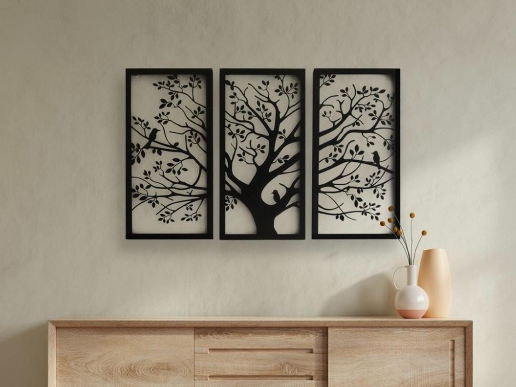 Cuadro Decorativo Tríptico Árbol De La Vida-0