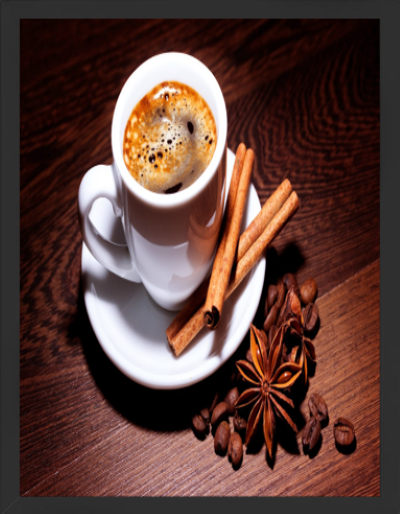 Cuadro Decorativo Taza de Chocolate con Marco y vidrio 30x40 CM-1
