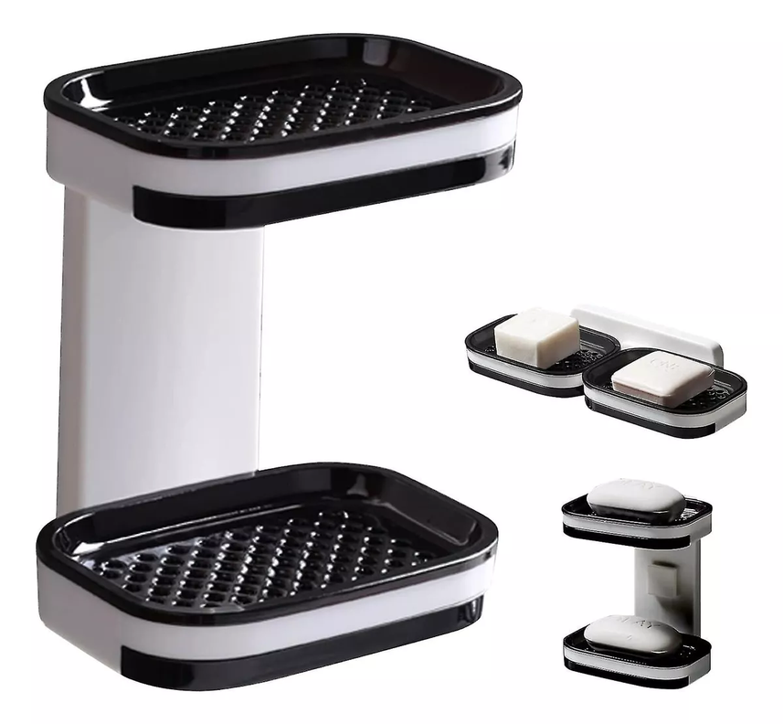 Repisa Jabonera Baño Con Doble Repisa-0