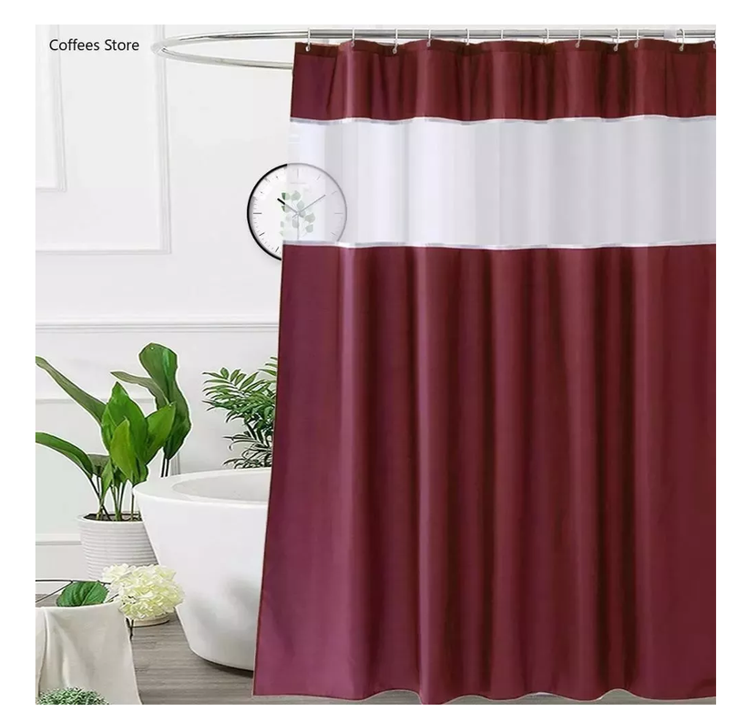 Cortina Bano Ducha 180x200 Burdeo