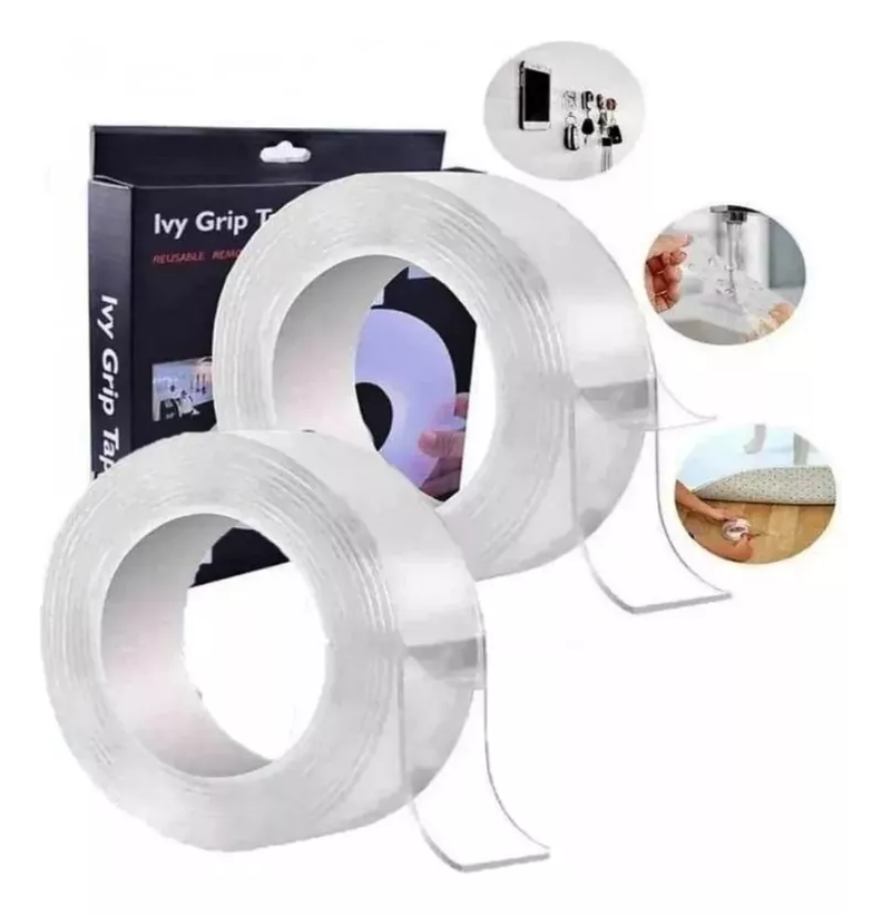 Cinta Doble Contacto Faz Huincha Adhesiva Reutilizable 3m-1