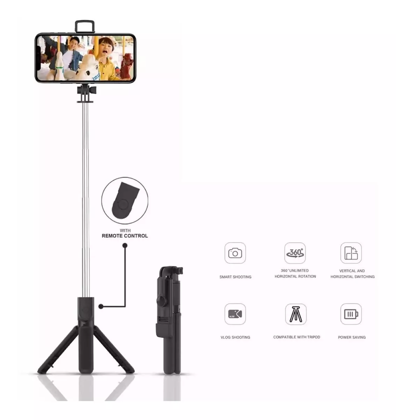 Palo Selfie 3 En 1 Trípode Flash Bluetooth Control -4