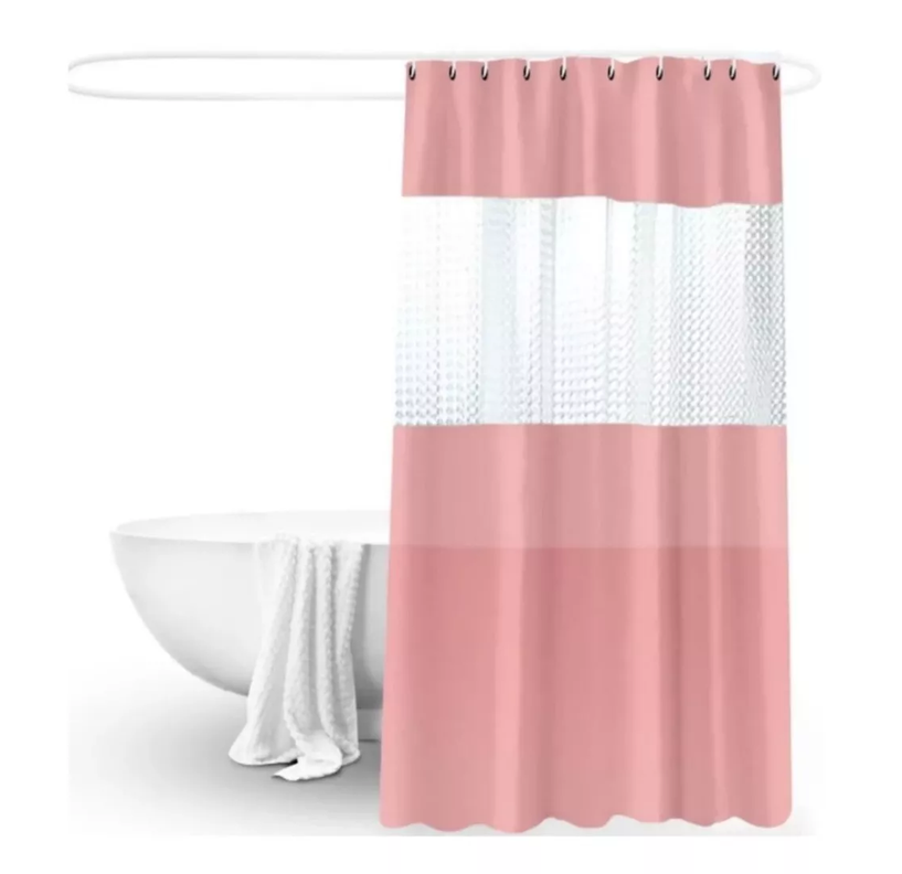 Cortina Baño Ducha 180x200 Rosa-0
