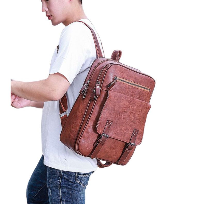 Mochila Notebook Multifunción Vintage Negocio Oficina Viaje-3