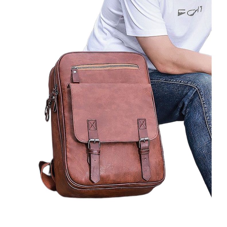 Mochila Notebook Multifunción Vintage Negocio Oficina Viaje-4