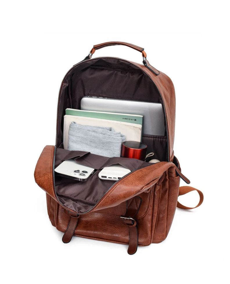 Mochila Notebook Multifunción Vintage Negocio Oficina Viaje-5