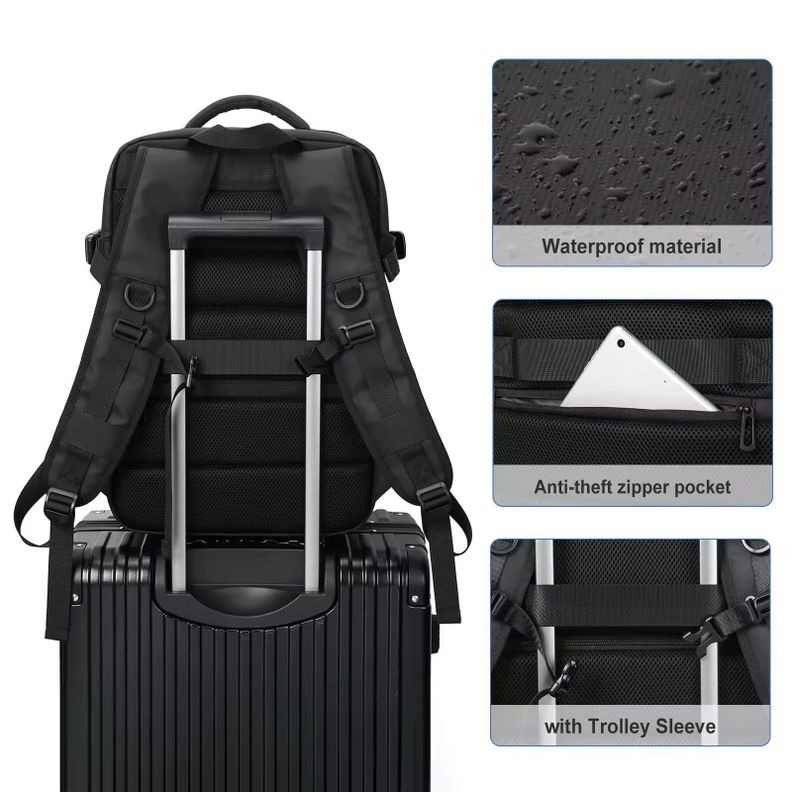 Mochila Viral de Viaje Notebook Multifunción Negocio Oficina Azul-2