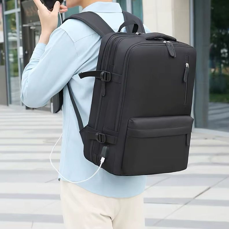 Mochila Viral de Viaje Notebook Multifunción Negocio Oficina Negro-2