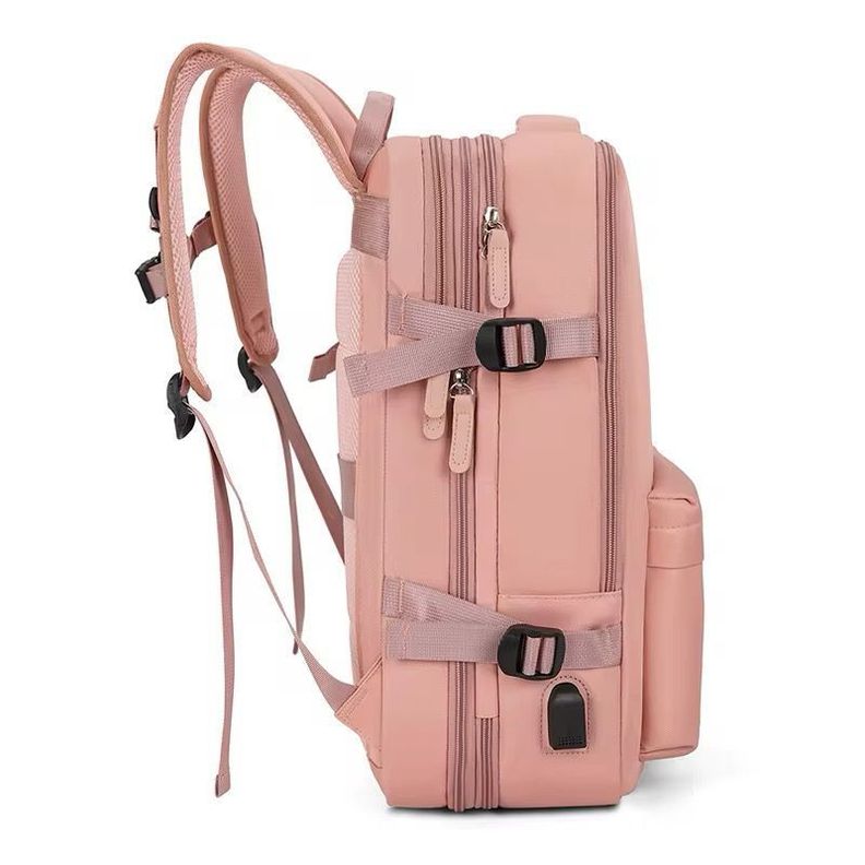 Mochila Viral de Viaje Notebook Multifunción Negocio Oficina Rosado-2