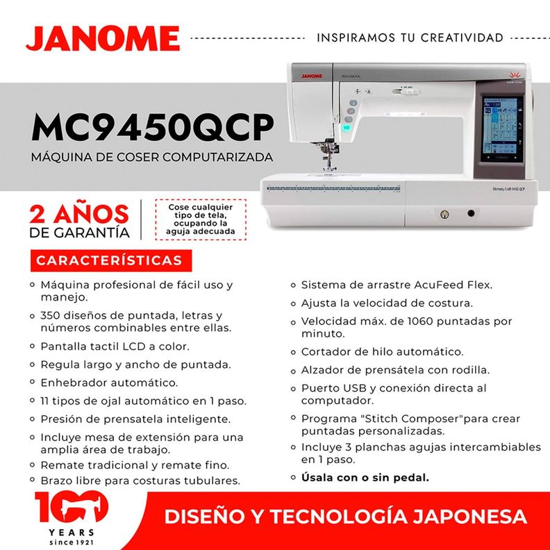 Máq. De coser Computarizada Profesional MC9450QCP-4