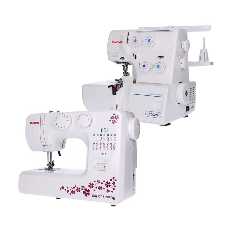 Pack Maq. de coser 311 + Maq. Overlock 8002D