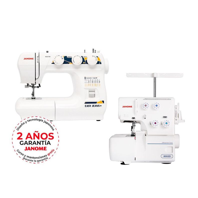 Pack Maq de Coser Easy Jeans plus Maq Overlock 8002D