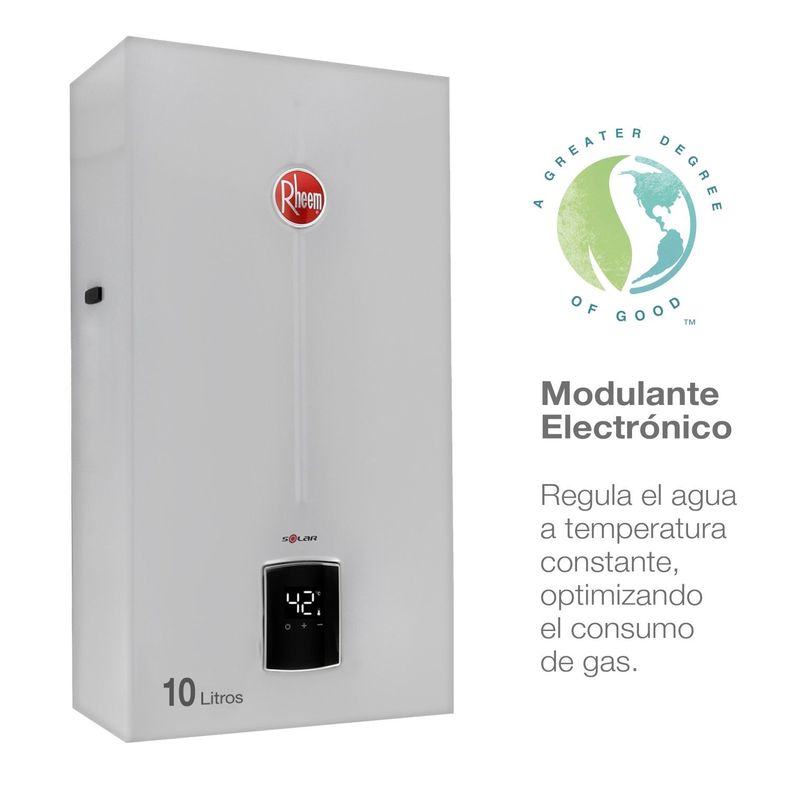 Calefont 10 litros Gas natural Tiro Natural Rheem-3